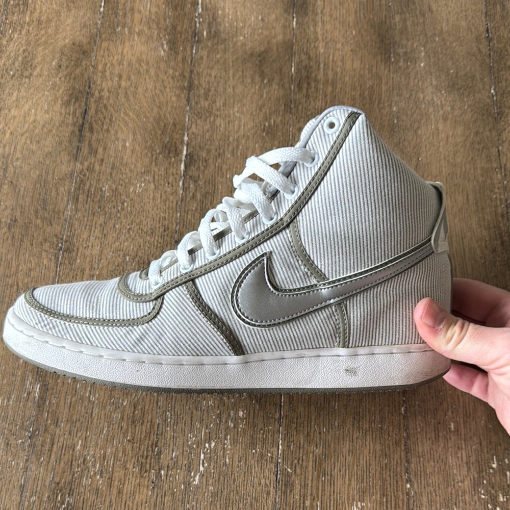 Nike Vandal Supreme Geoff McFetridge White/Green Textured High-Top Sneakers